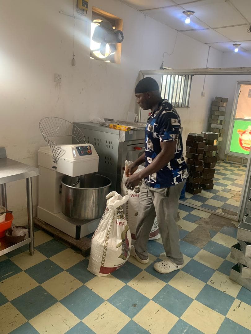 Flour preparation process at Uzanzy Bread bakery
