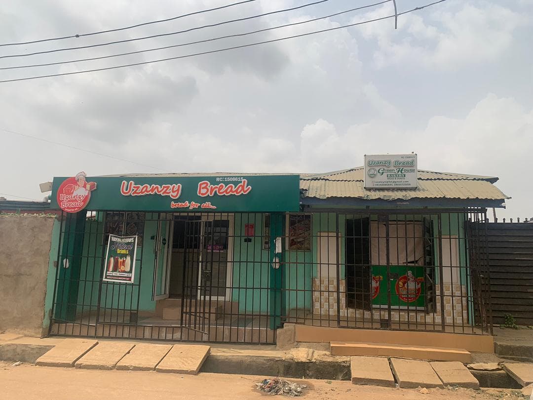 Uzanzy Bread storefront in Alagbado, Lagos